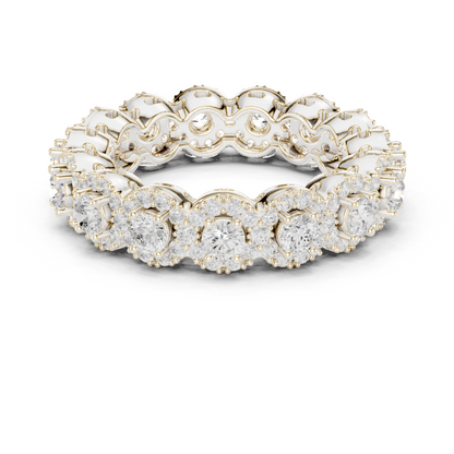 Round Cut Lab Grown Diamond Ring in White Gold