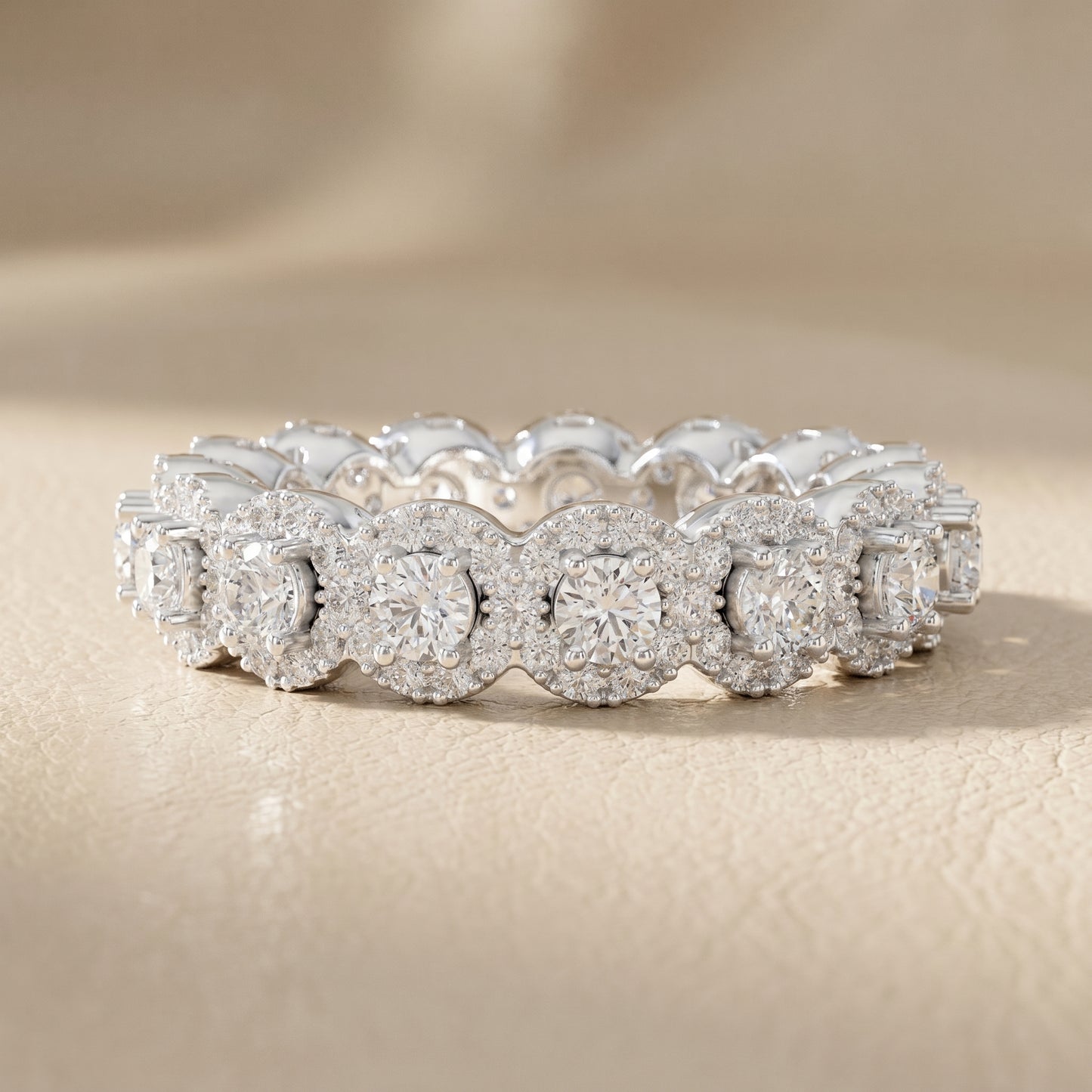 Round Cut Lab Grown Diamond Ring in Silver