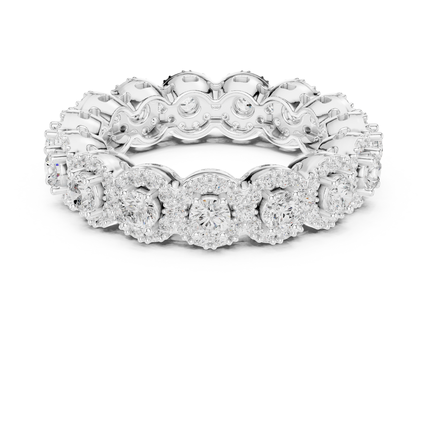 Round Cut Lab Grown Diamond Ring in Platinum