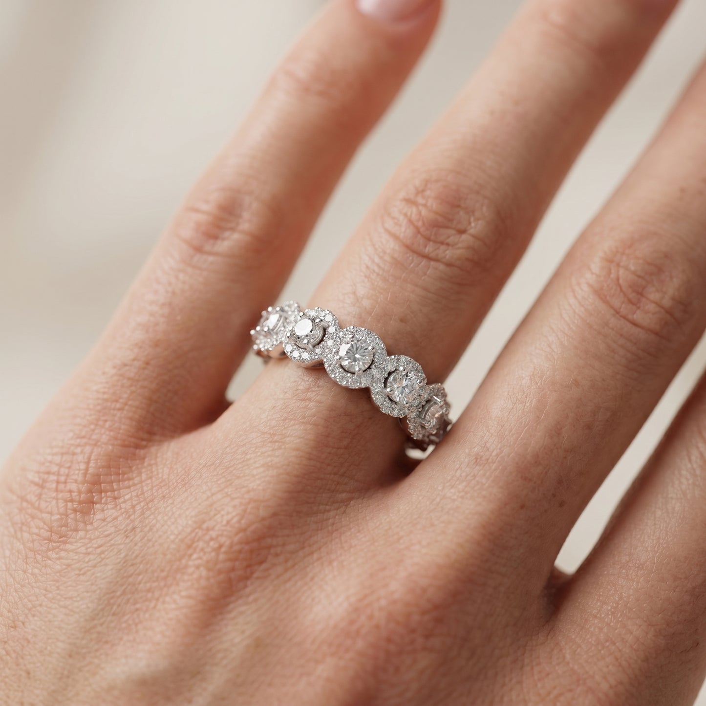 Round Cut Lab Grown Diamond Ring in Platinum