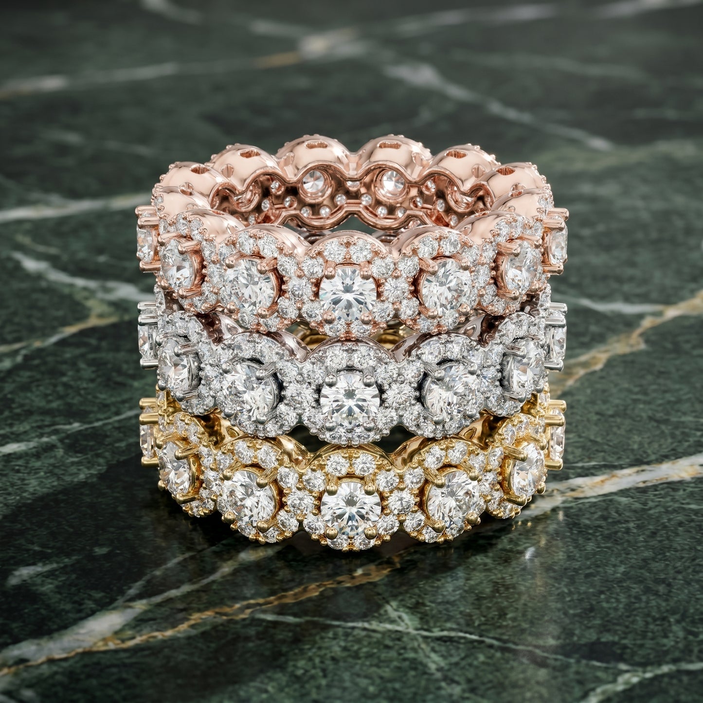 Round Cut Lab Grown Diamond Ring in Yellow Gold