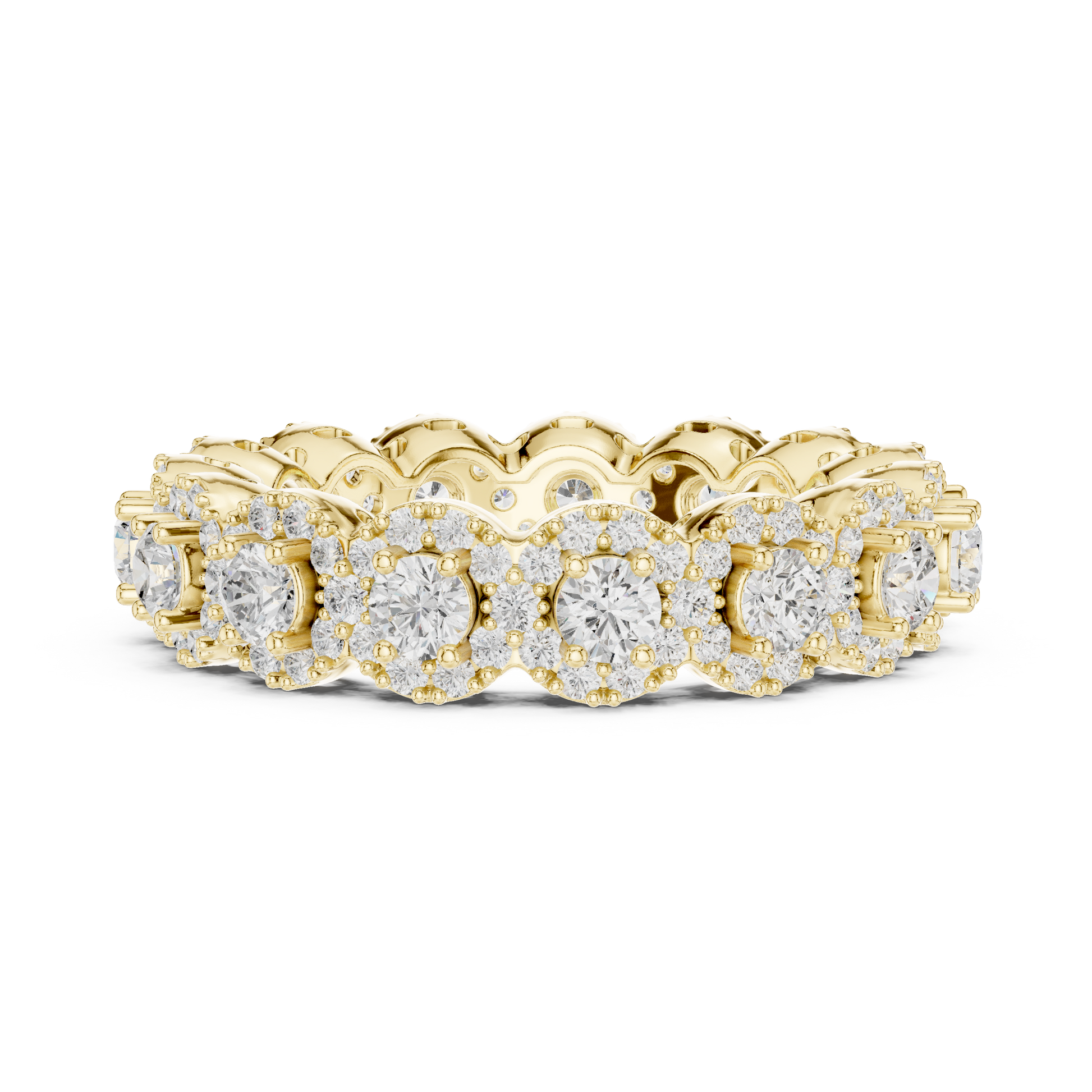 Round Cut Lab Grown Diamond Ring in Yellow Gold
