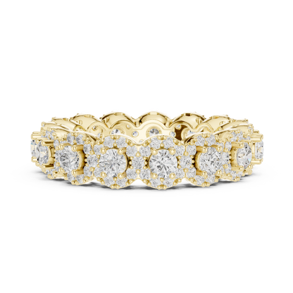 Round Cut Lab Grown Diamond Ring in Yellow Gold