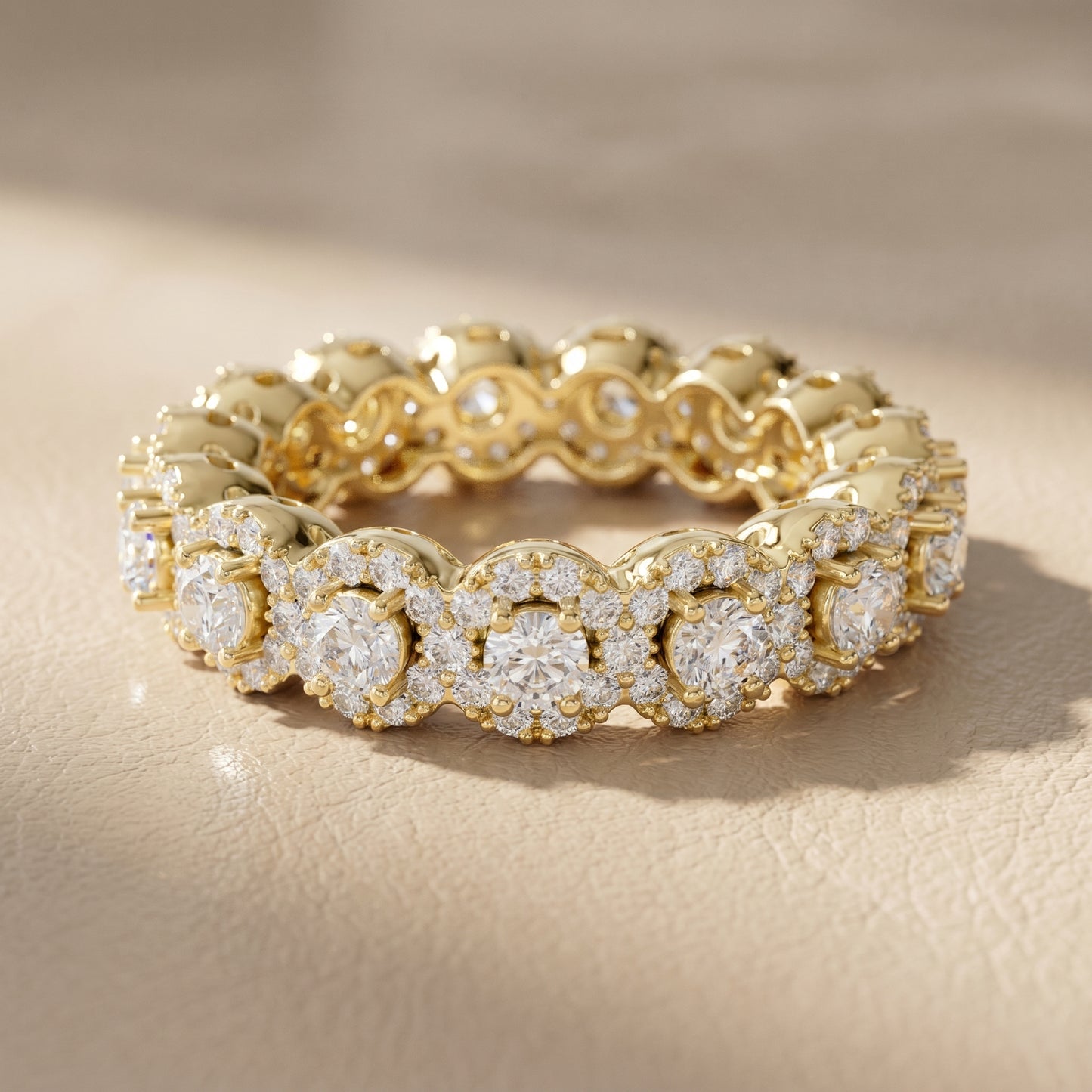 Round Cut Lab Grown Diamond Ring in Yellow Gold