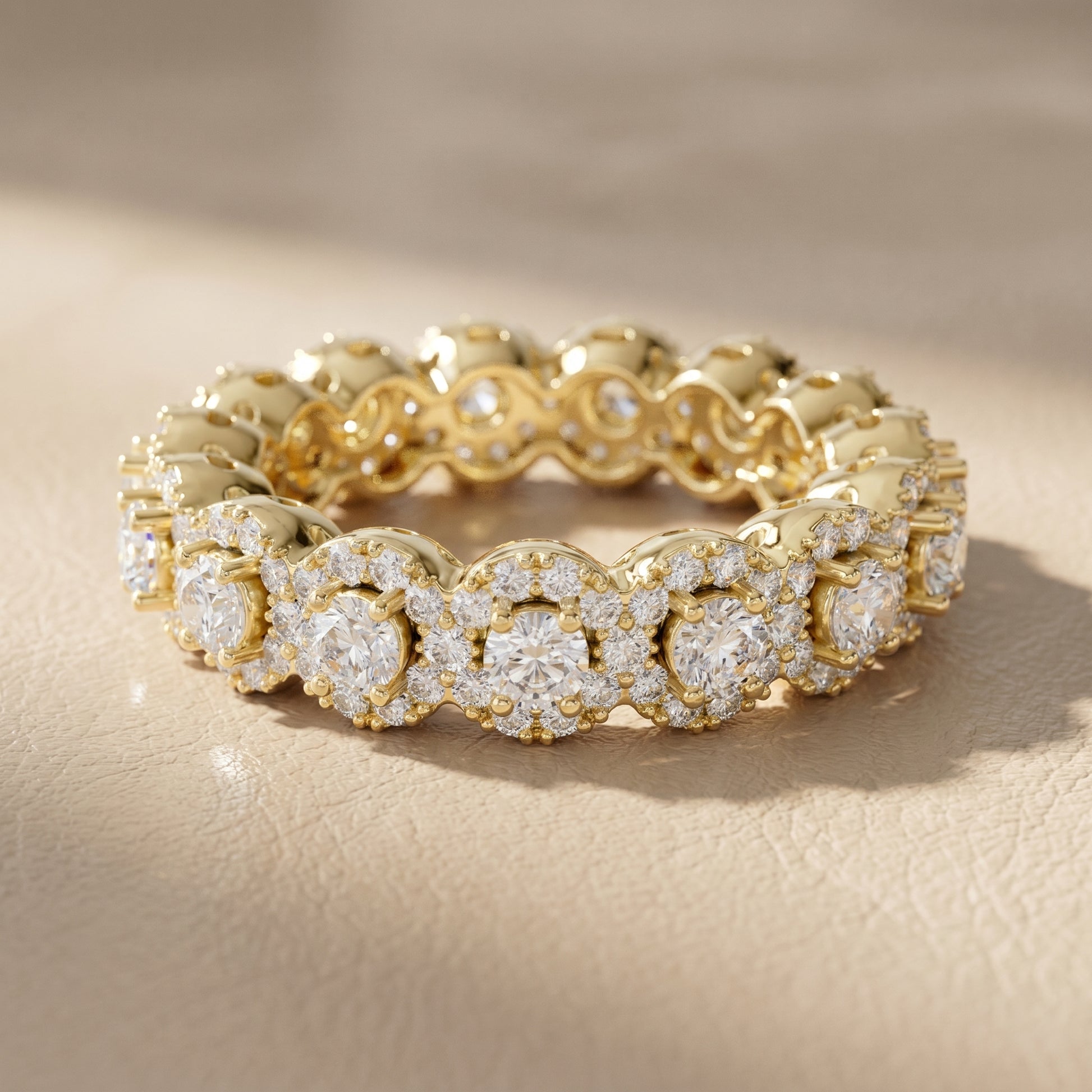 Round Cut Lab Grown Diamond Ring in Yellow Gold