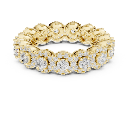 Round Cut Lab Grown Diamond Ring in Yellow Gold