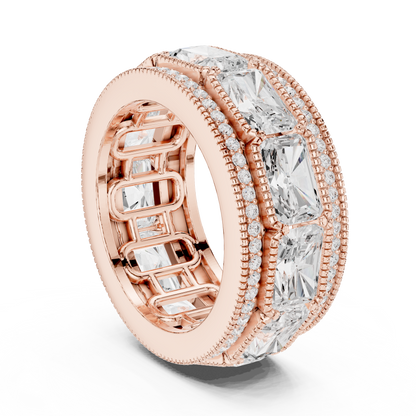 Radiant Round Cut Lab Grown Diamond Ring in Rose Gold