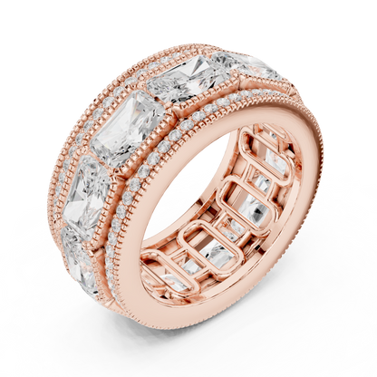 Radiant Round Cut Lab Grown Diamond Ring in Rose Gold