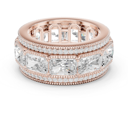 Radiant Round Cut Lab Grown Diamond Ring in Rose Gold