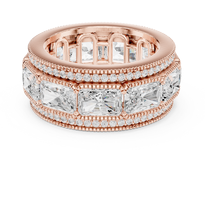 Radiant Round Cut Lab Grown Diamond Ring in Rose Gold