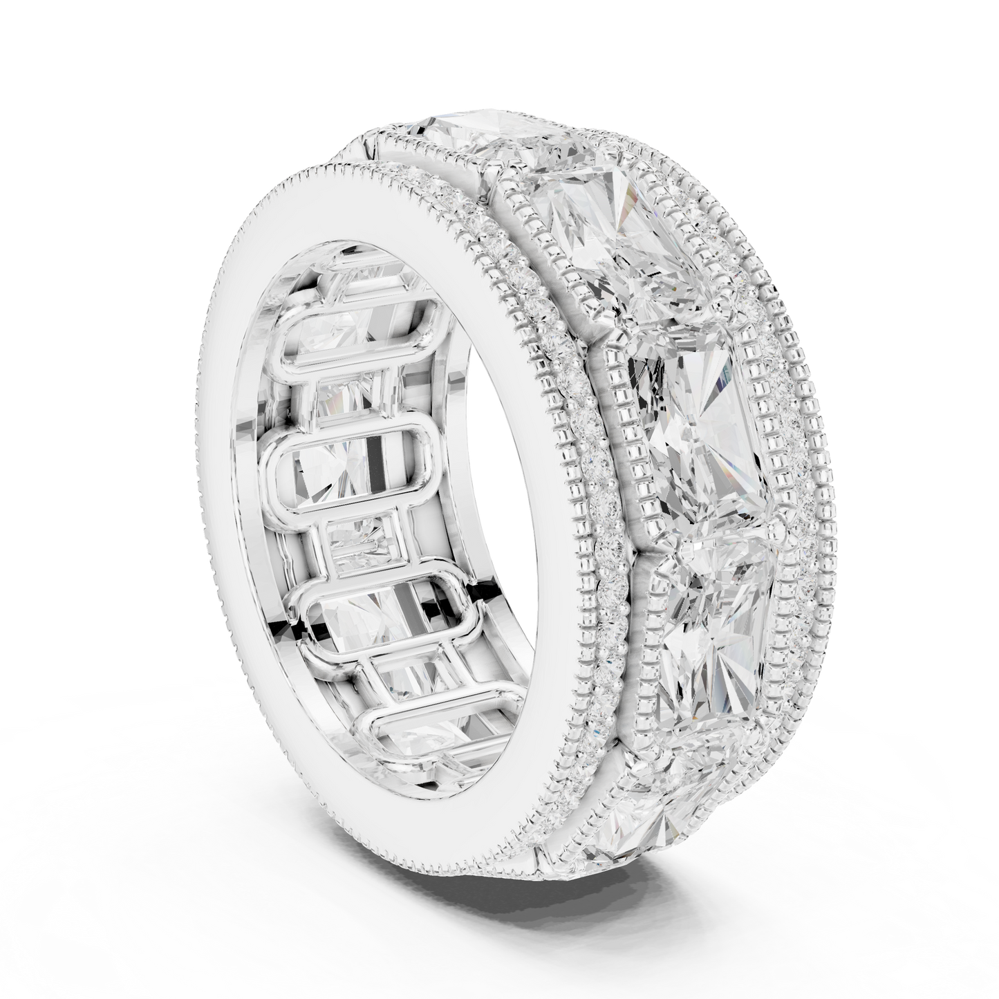 Radiant Round Cut Lab Grown Diamond Ring in White Gold