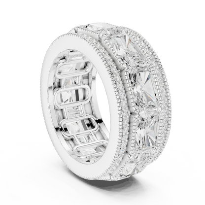 Radiant Round Cut Lab Grown Diamond Ring in White Gold