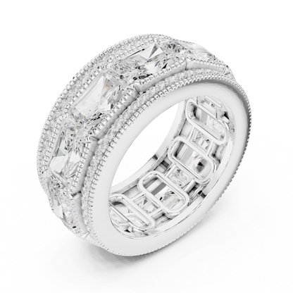 Radiant Round Cut Lab Grown Diamond Ring in Platinum