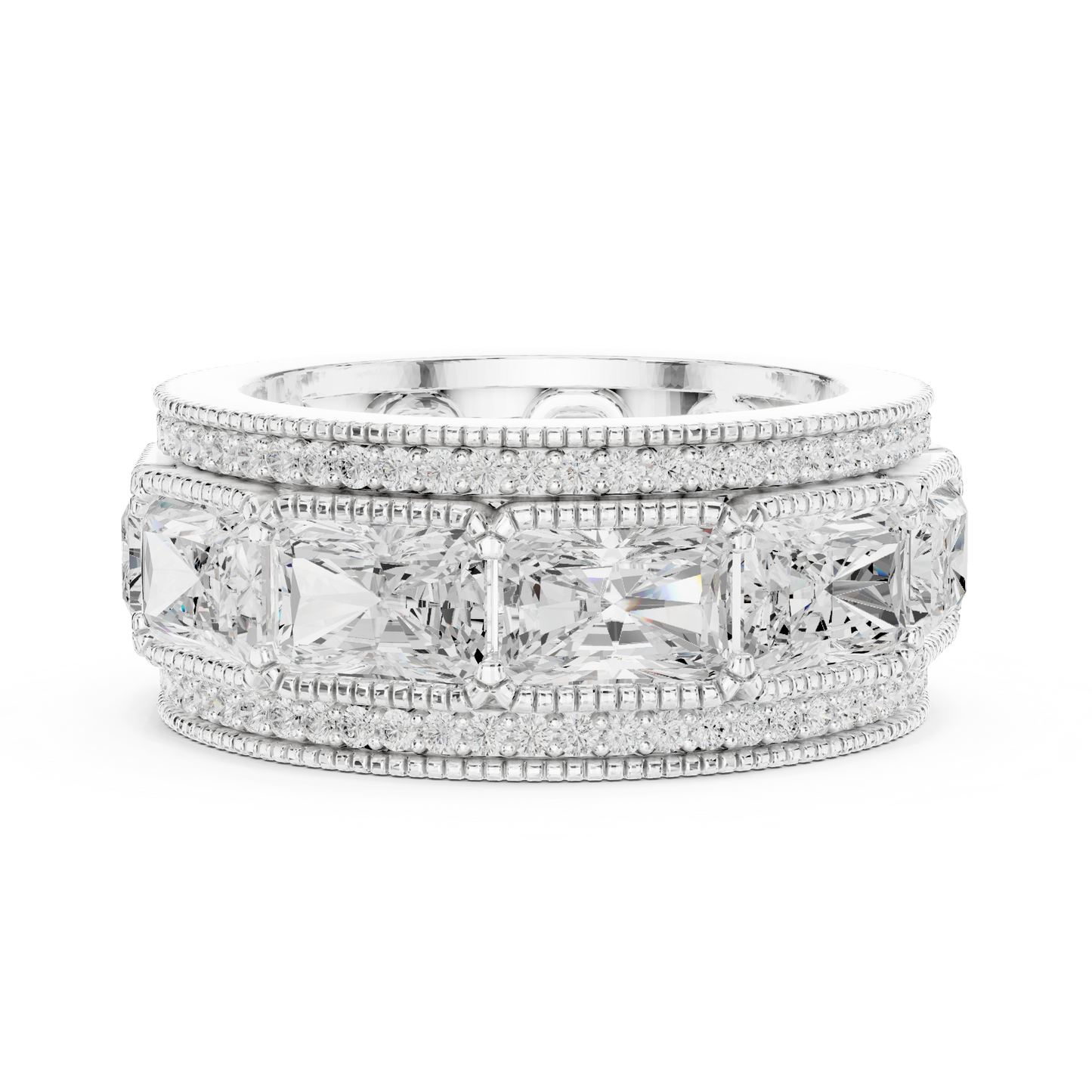Radiant Round Cut Lab Grown Diamond Ring in White Gold