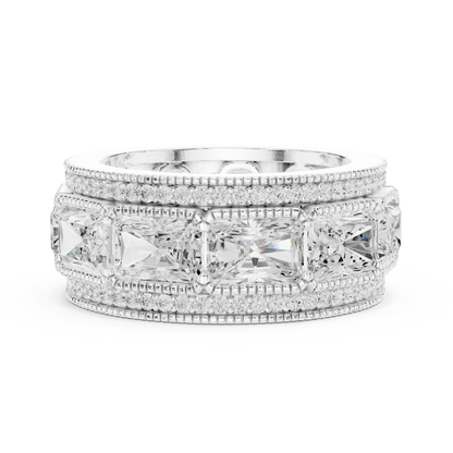Radiant Round Cut Lab Grown Diamond Ring in White Gold