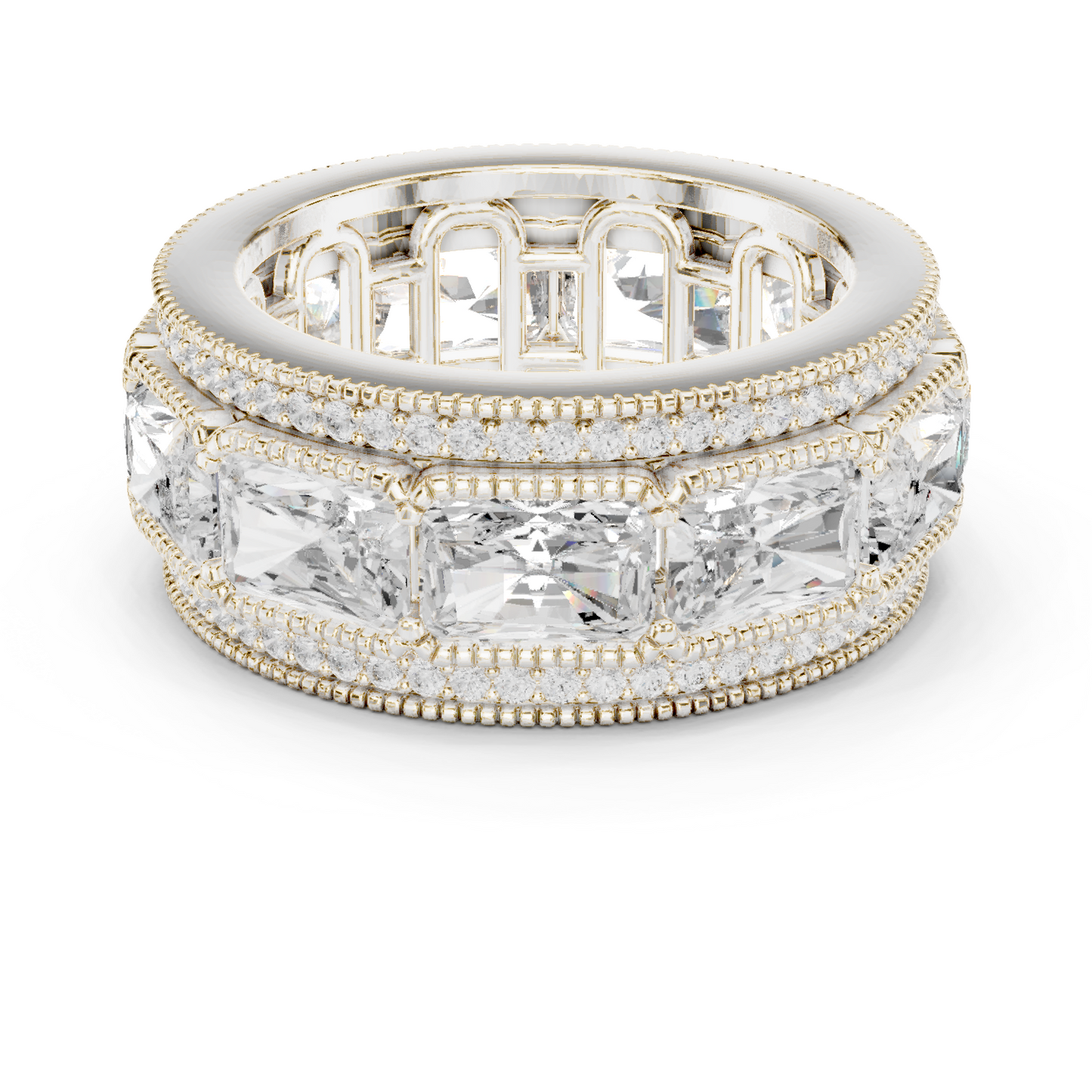 Radiant Round Cut Lab Grown Diamond Ring in White Gold