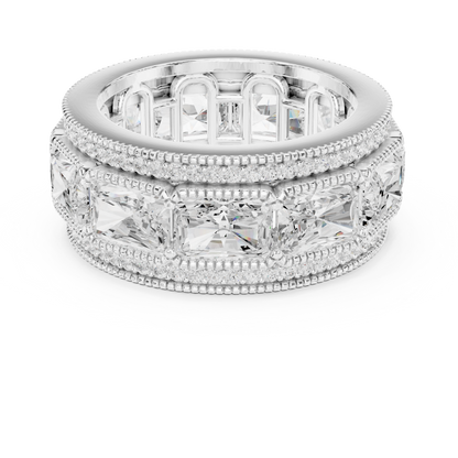 Radiant Round Cut Lab Grown Diamond Ring in Silver