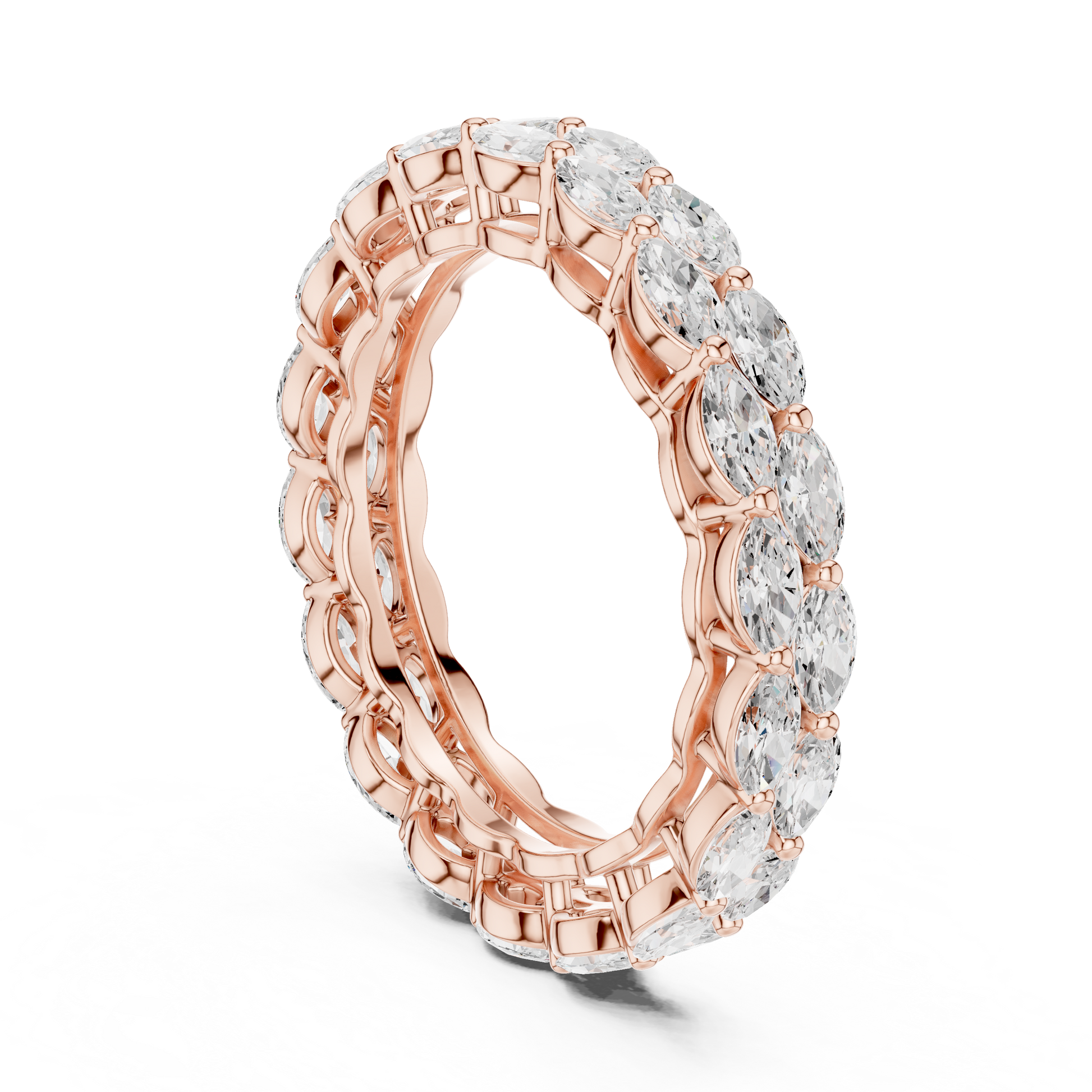 Marquise Cut Lab Grown Diamond Ring in Rose Gold