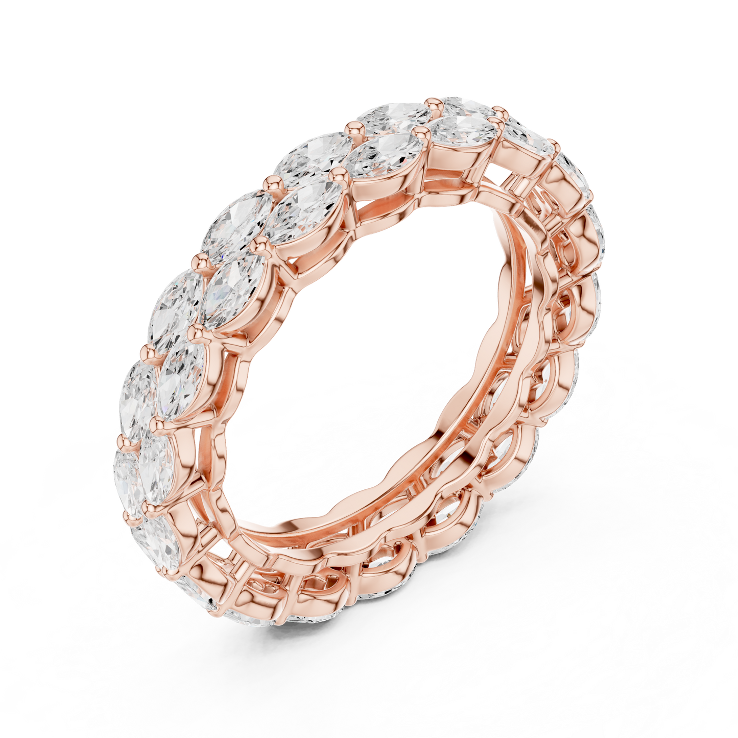 Marquise Cut Lab Grown Diamond Ring in Rose Gold