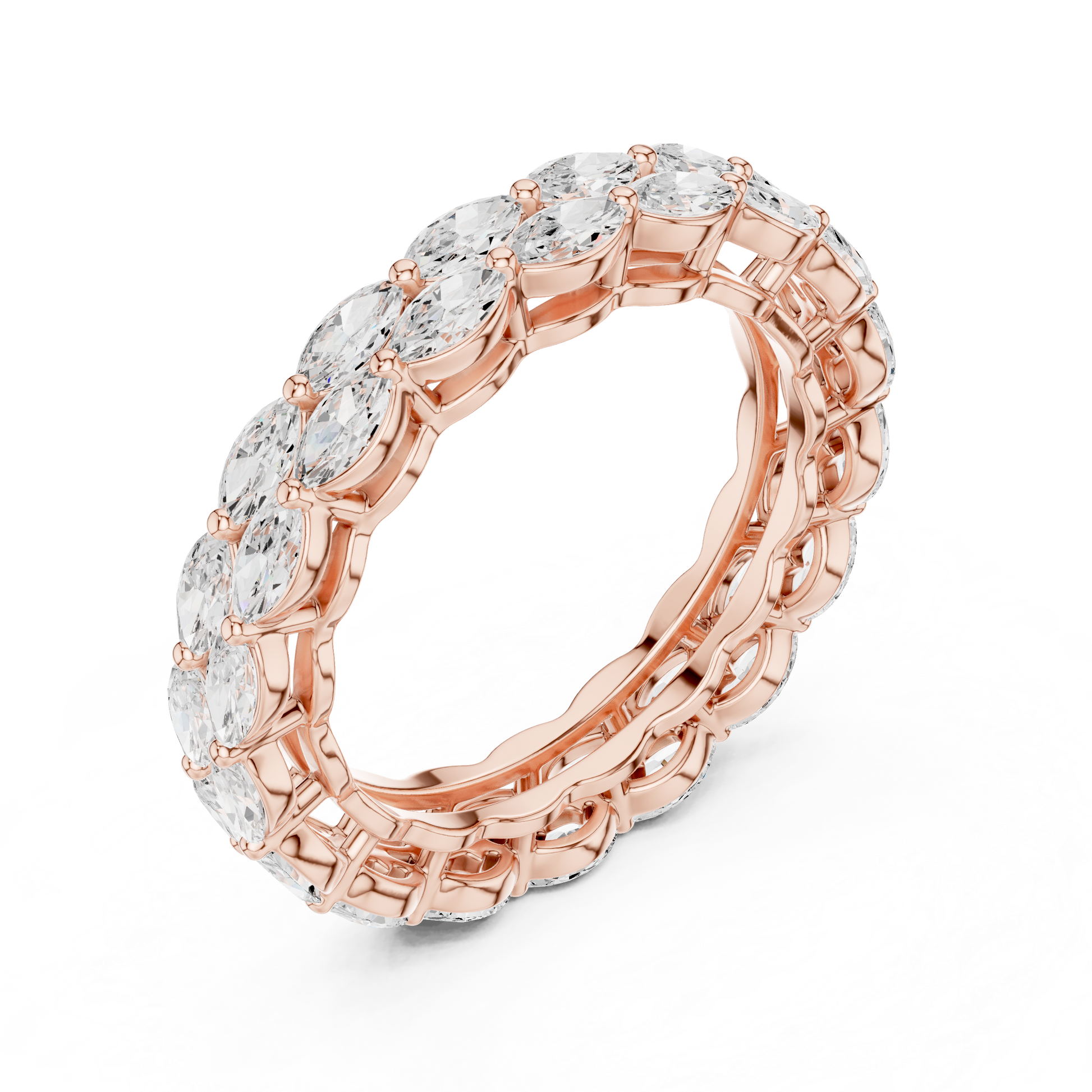 Marquise Cut Lab Grown Diamond Ring in Rose Gold