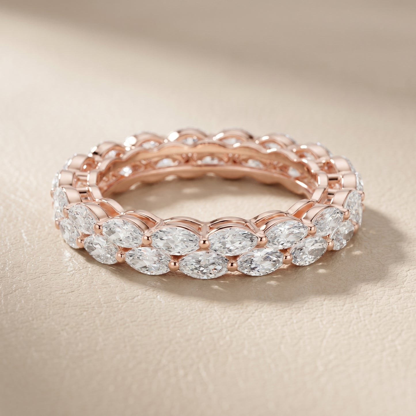 Marquise Cut Lab Grown Diamond Ring in Rose Gold