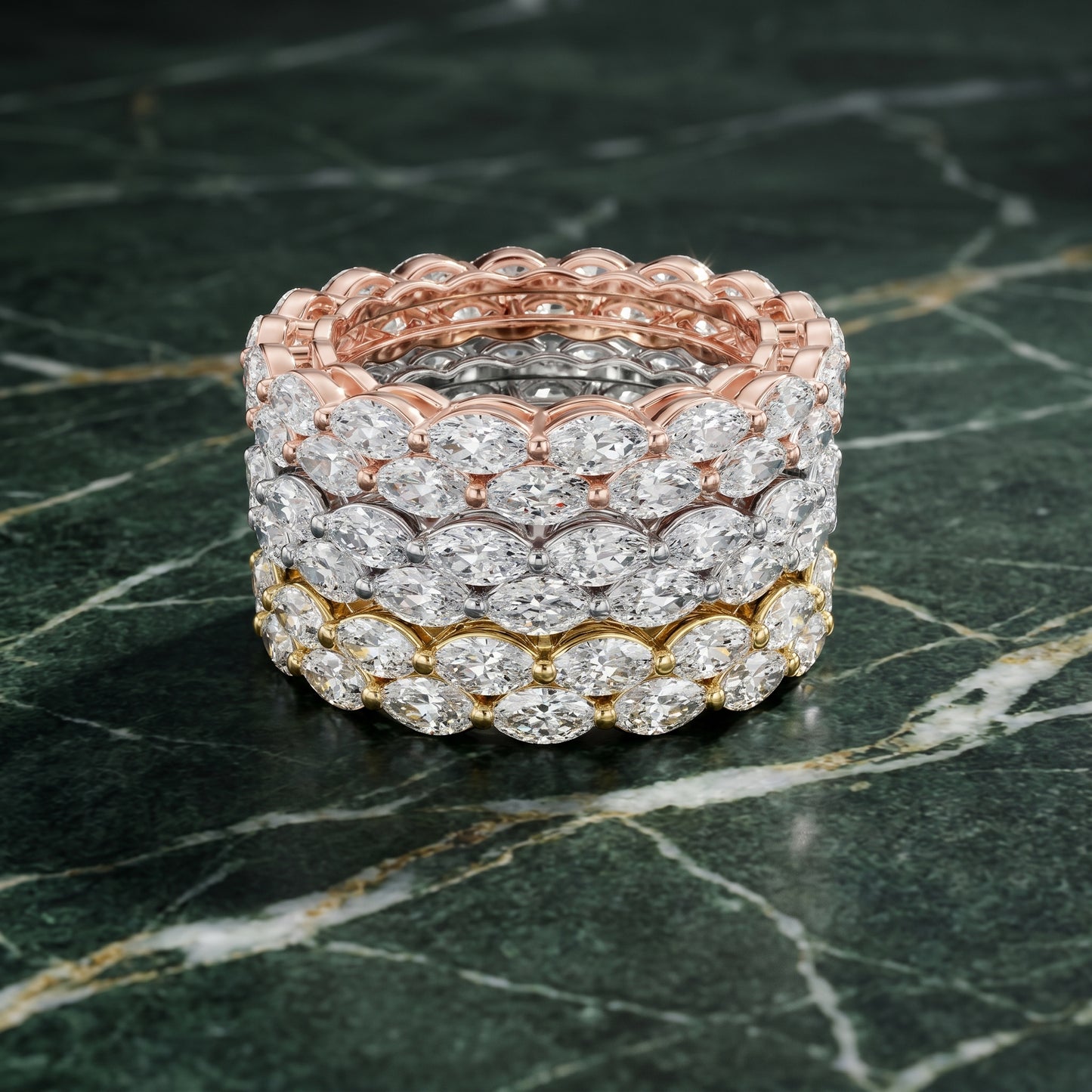 Marquise Cut Lab Grown Diamond Ring in Silver