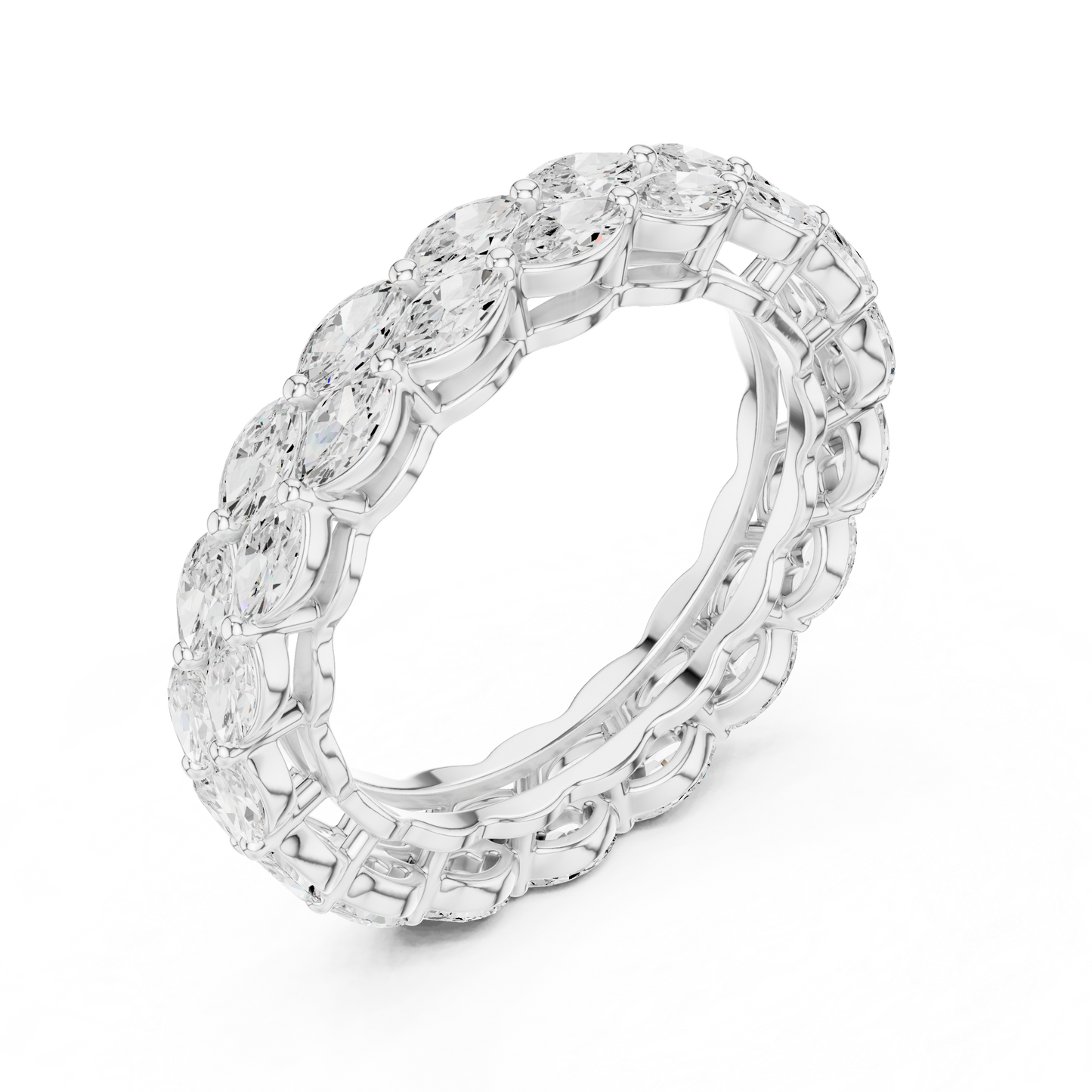 Marquise Cut Lab Grown Diamond Ring in Platinum