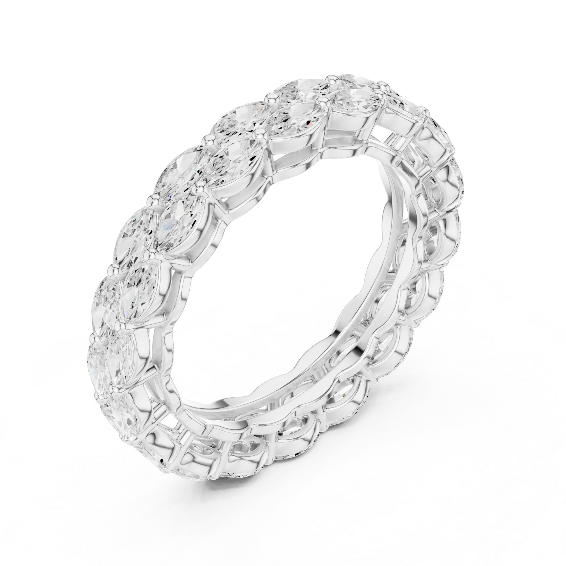 Marquise Cut Lab Grown Diamond Ring in Platinum