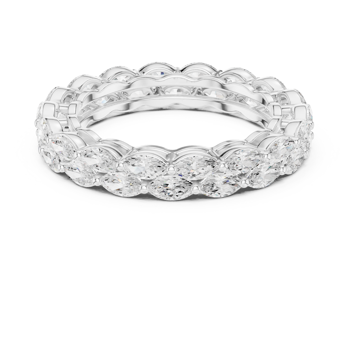 Marquise Cut Lab Grown Diamond Ring in White Gold