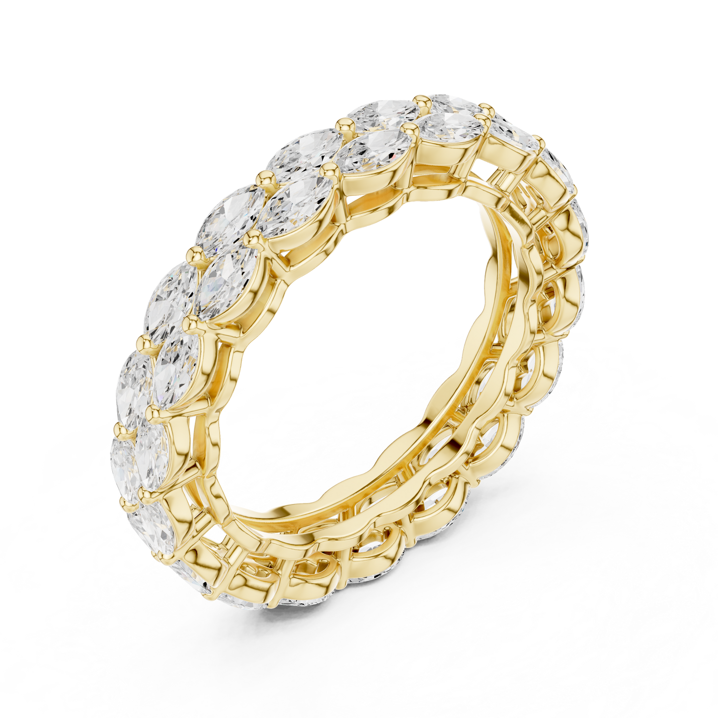 Marquise Cut Lab Grown Diamond Ring in Yellow Gold
