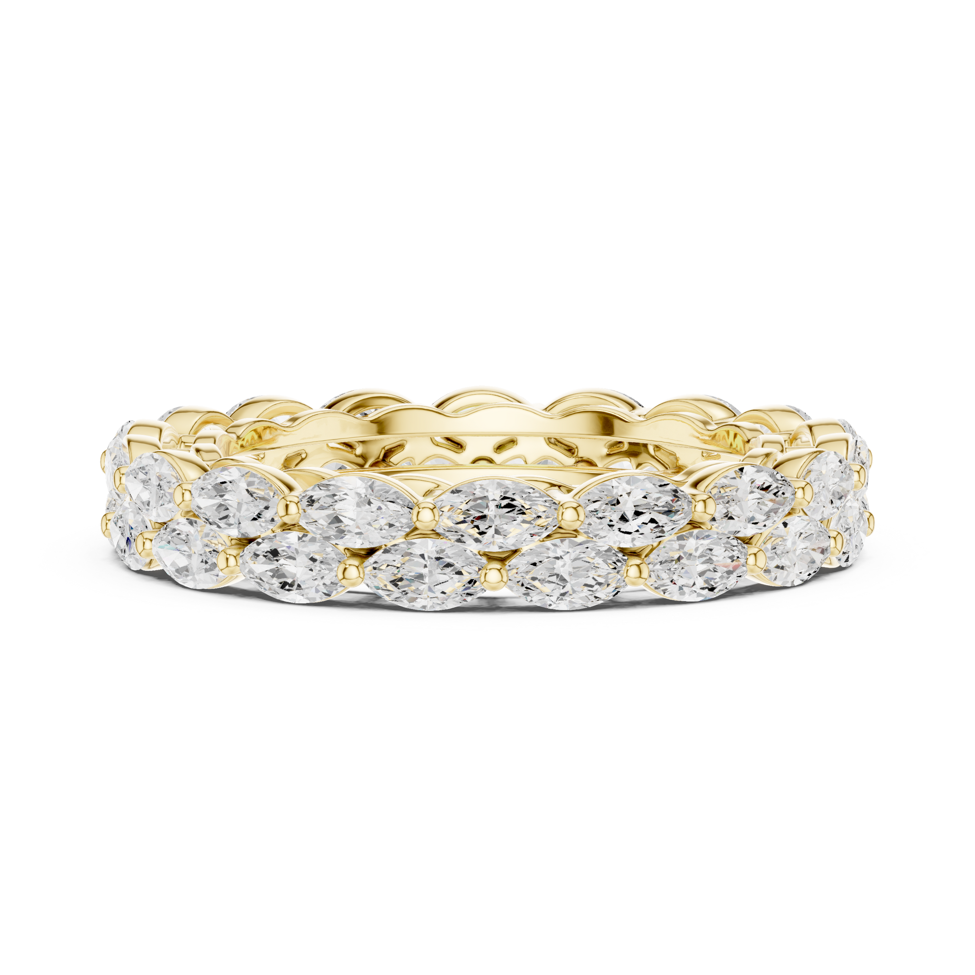 Marquise Cut Lab Grown Diamond Ring in Yellow Gold