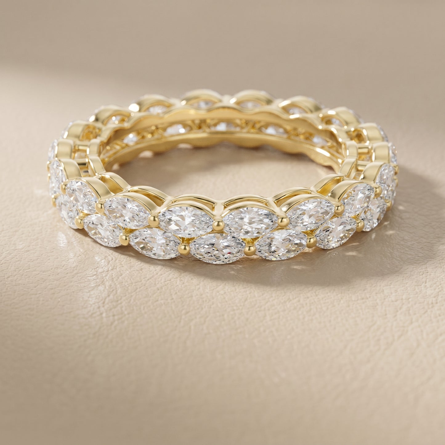 Marquise Cut Lab Grown Diamond Ring in Yellow Gold