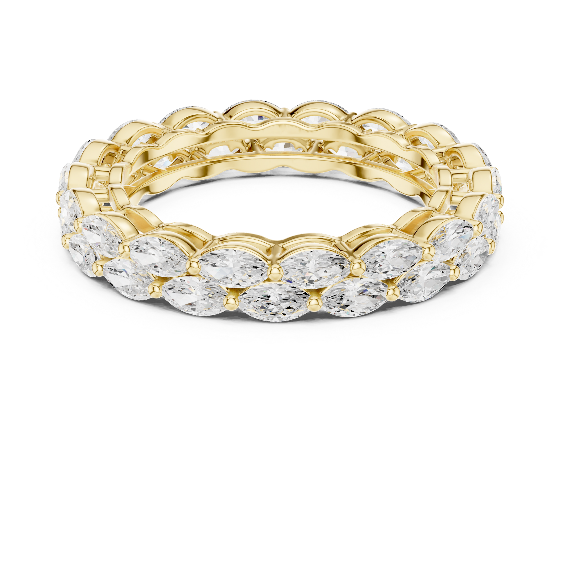 Marquise Cut Lab Grown Diamond Ring in Yellow Gold
