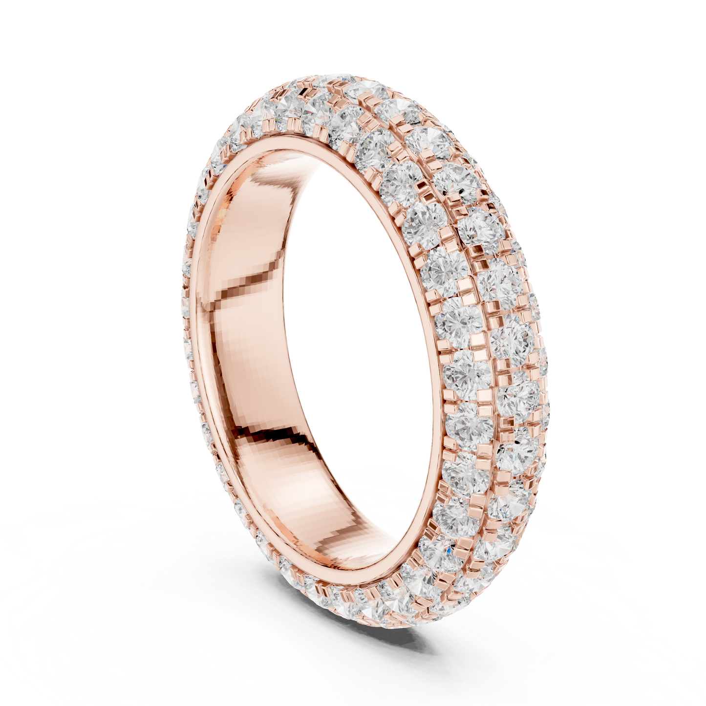 Round Cut Lab Grown Diamond Ring in Rose Gold