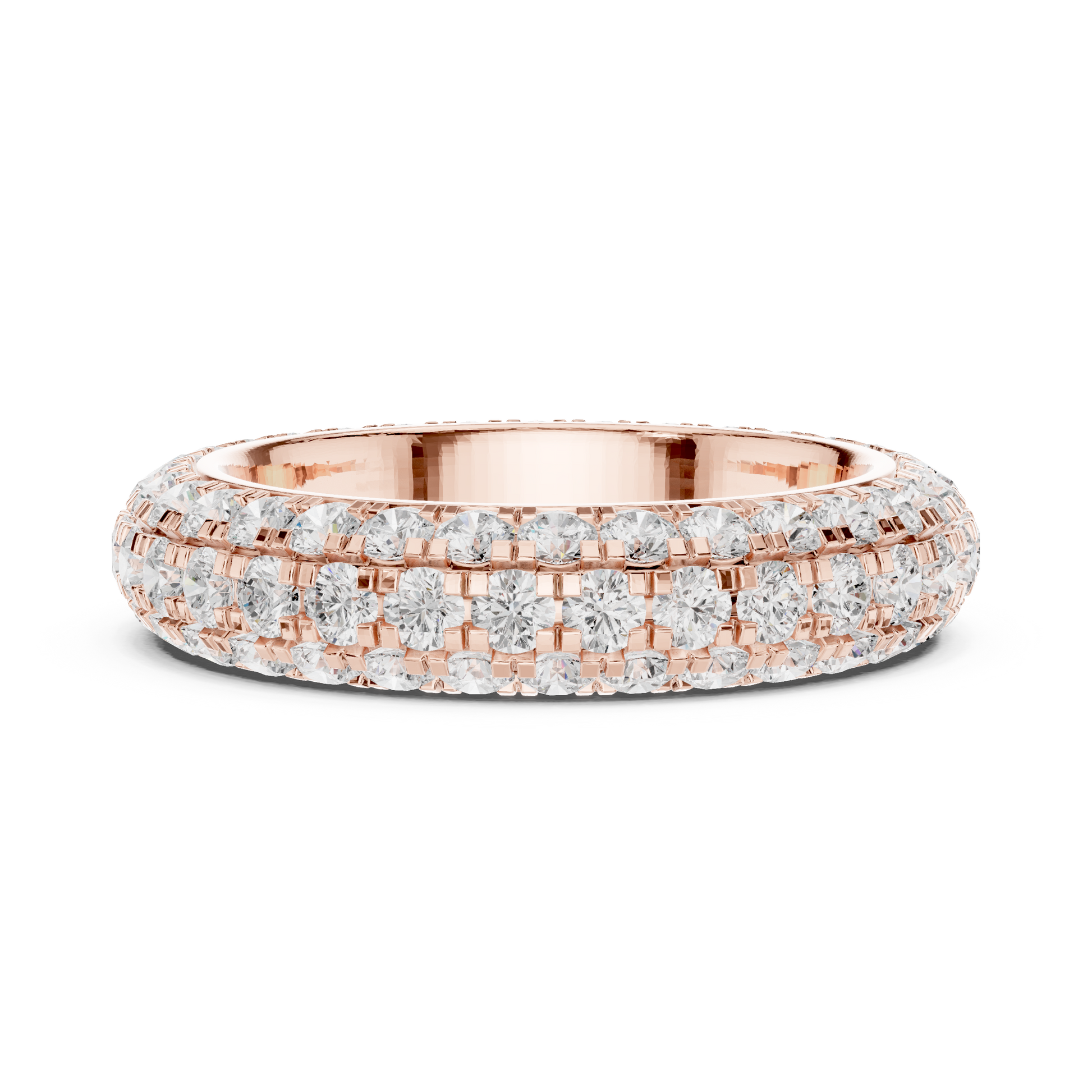 Round Cut Lab Grown Diamond Ring in Rose Gold