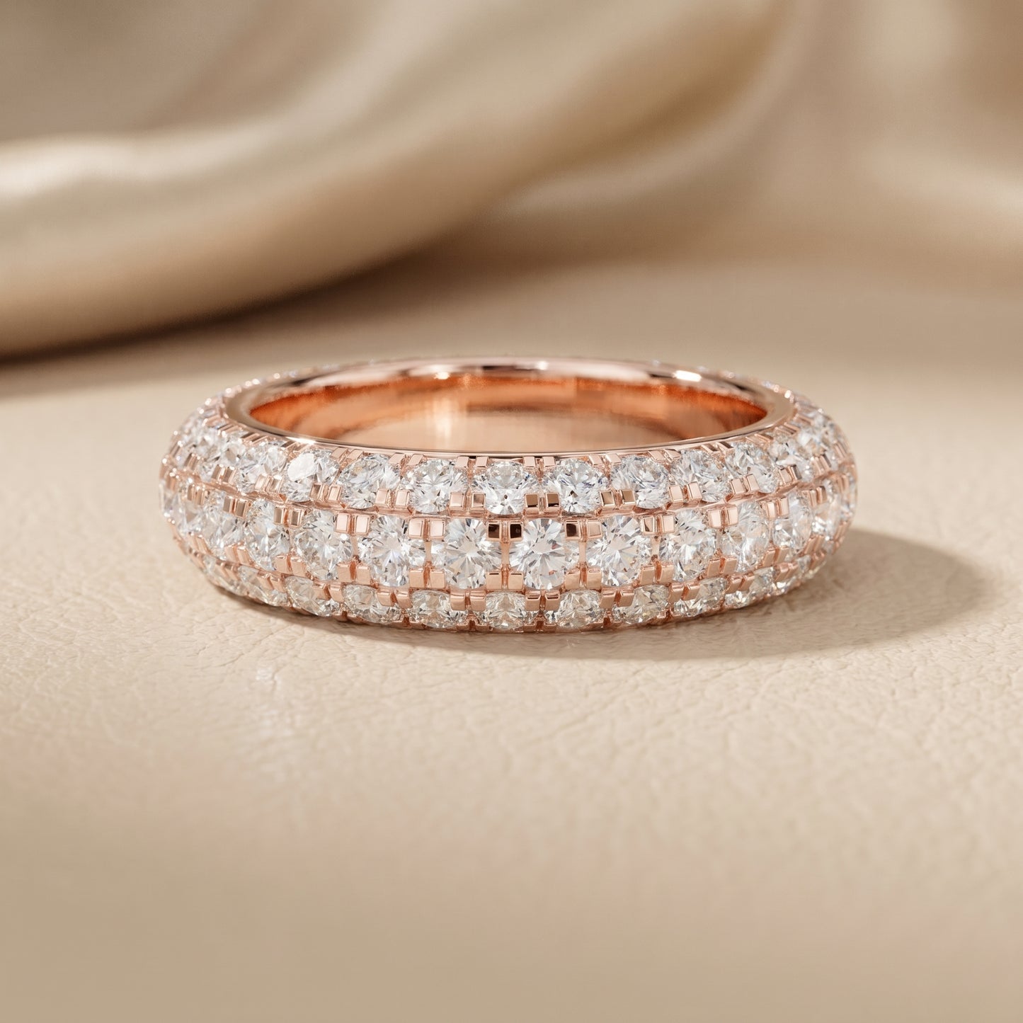 Round Cut Lab Grown Diamond Ring in Rose Gold