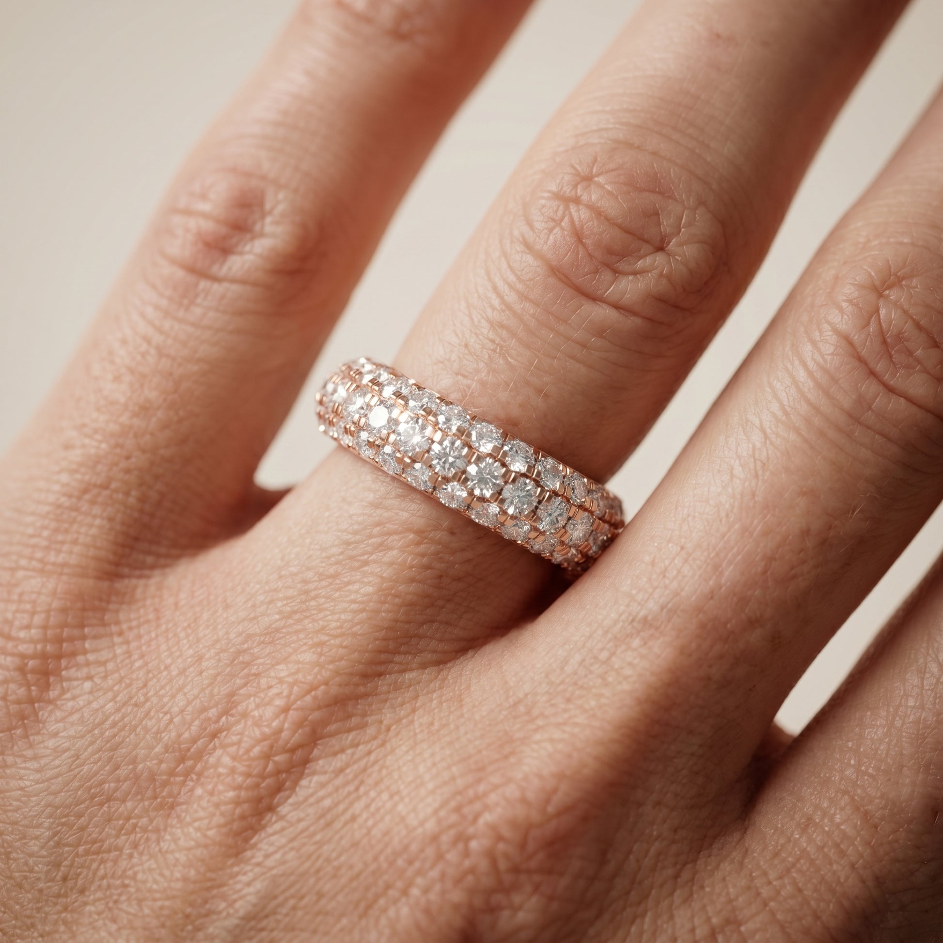 Round Cut Lab Grown Diamond Ring in Rose Gold