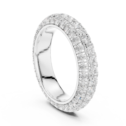 Round Cut Lab Grown Diamond Ring in White Gold