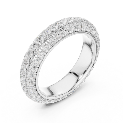 Round Cut Lab Grown Diamond Ring in Silver