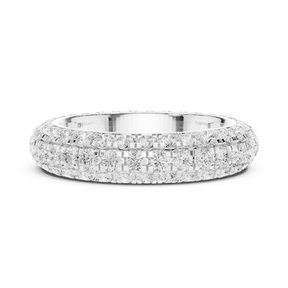 Round Cut Lab Grown Diamond Ring in White Gold