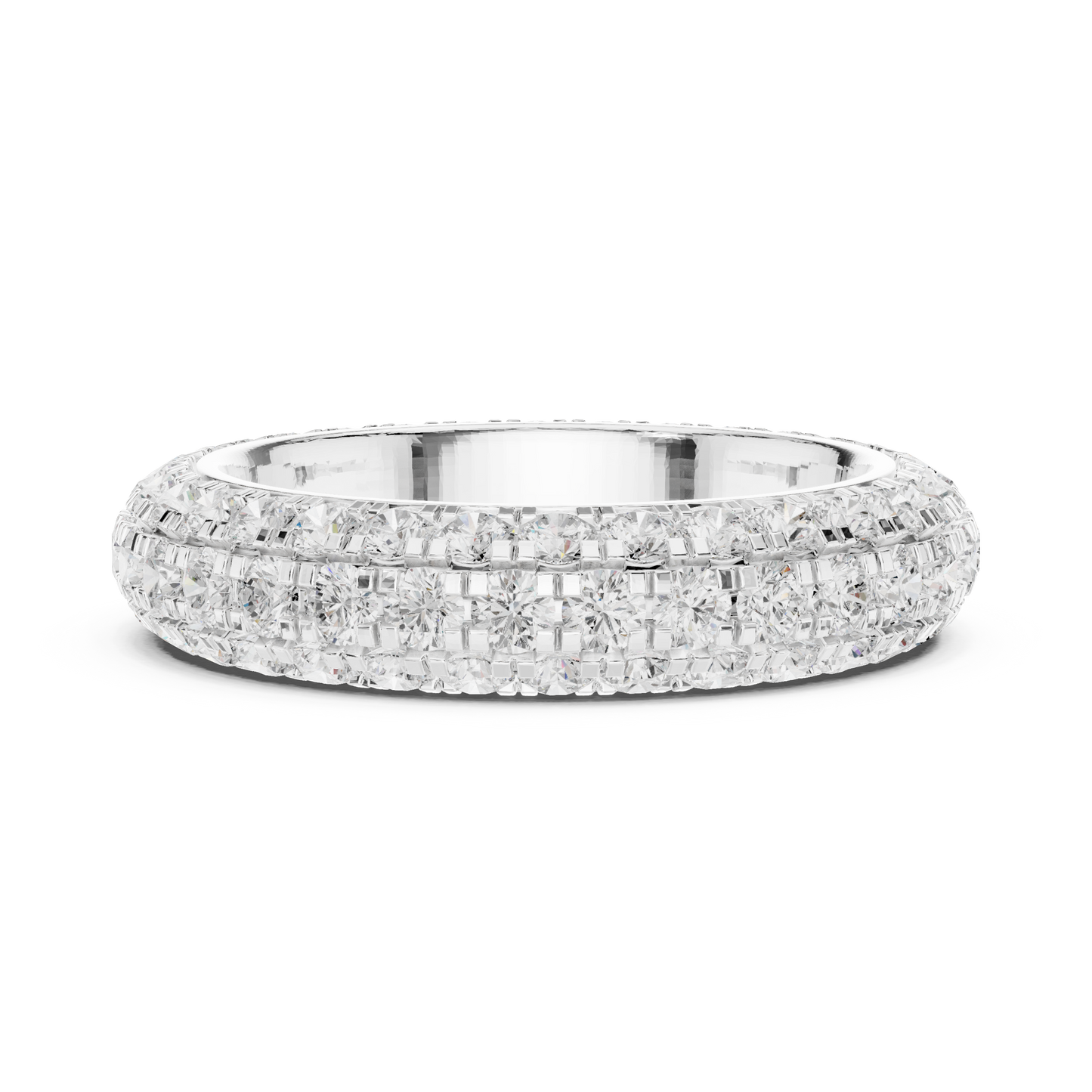Round Cut Lab Grown Diamond Ring in Silver