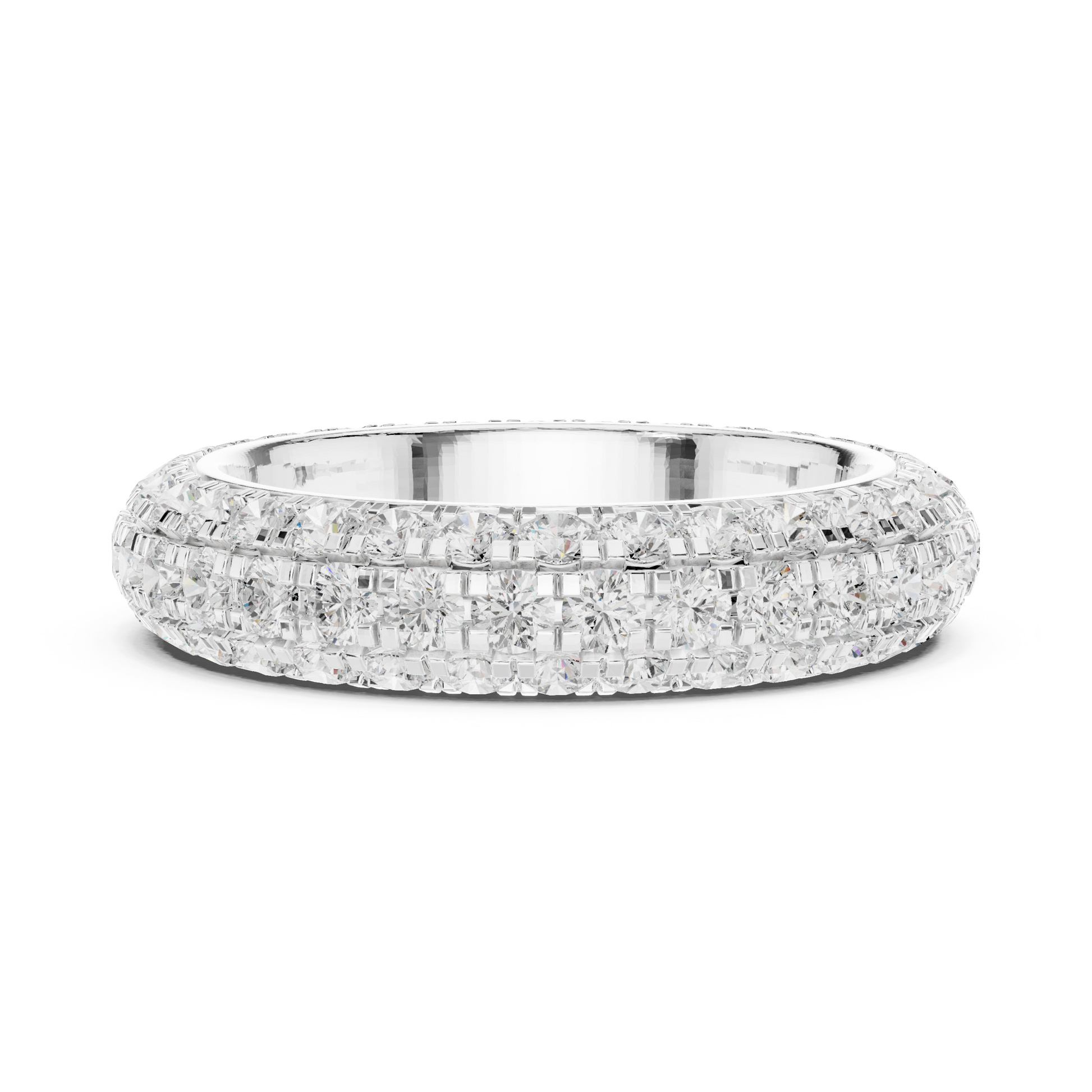 Round Cut Lab Grown Diamond Ring in Silver