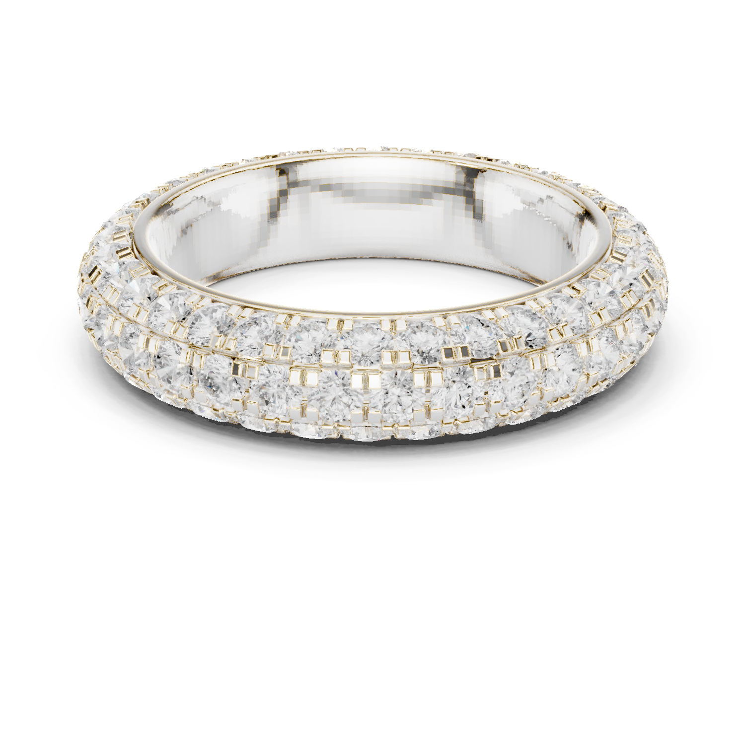 Round Cut Lab Grown Diamond Ring in Silver