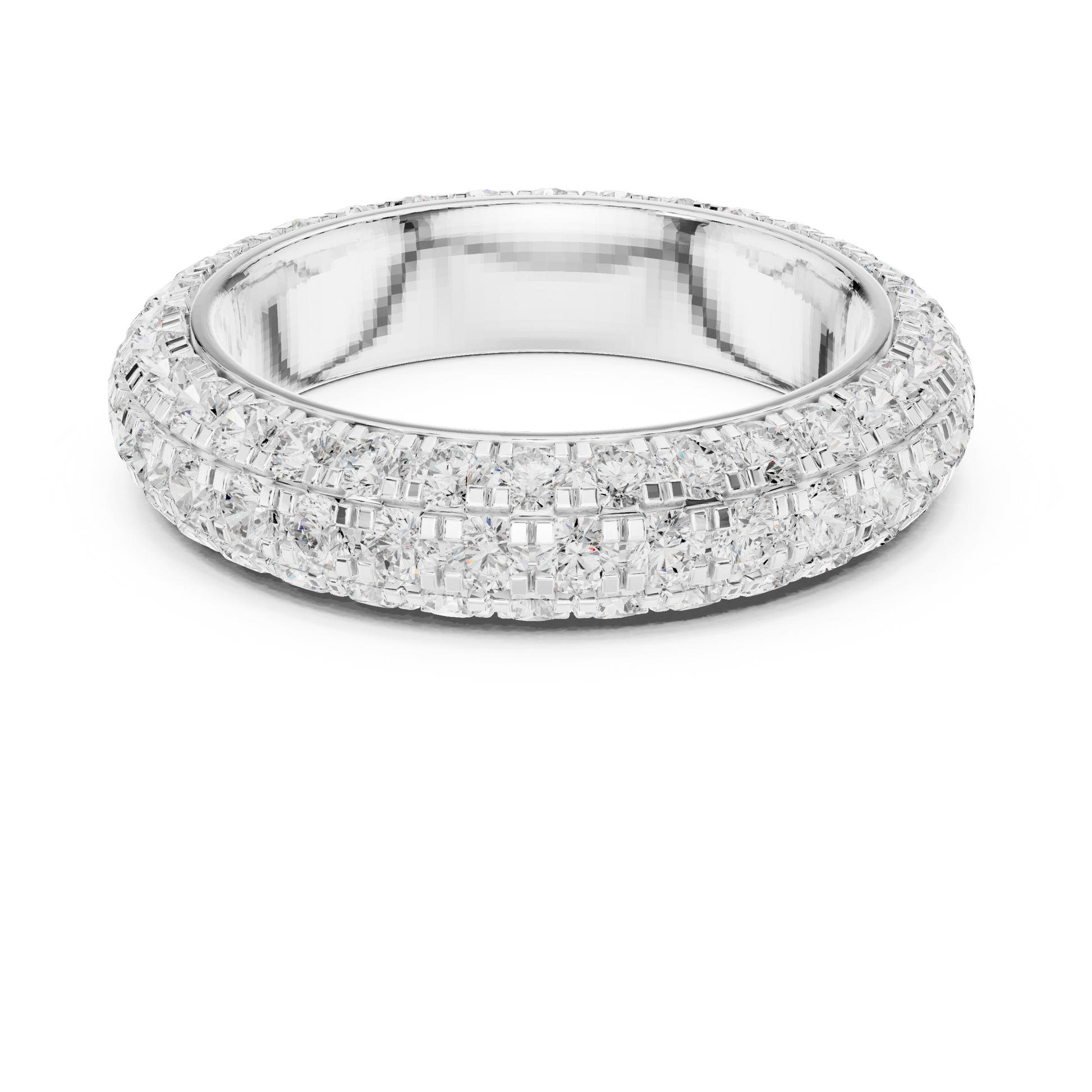 Round Cut Lab Grown Diamond Ring in White Gold