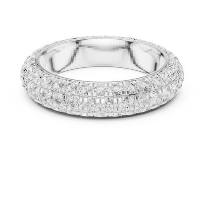 Round Cut Lab Grown Diamond Ring in Silver