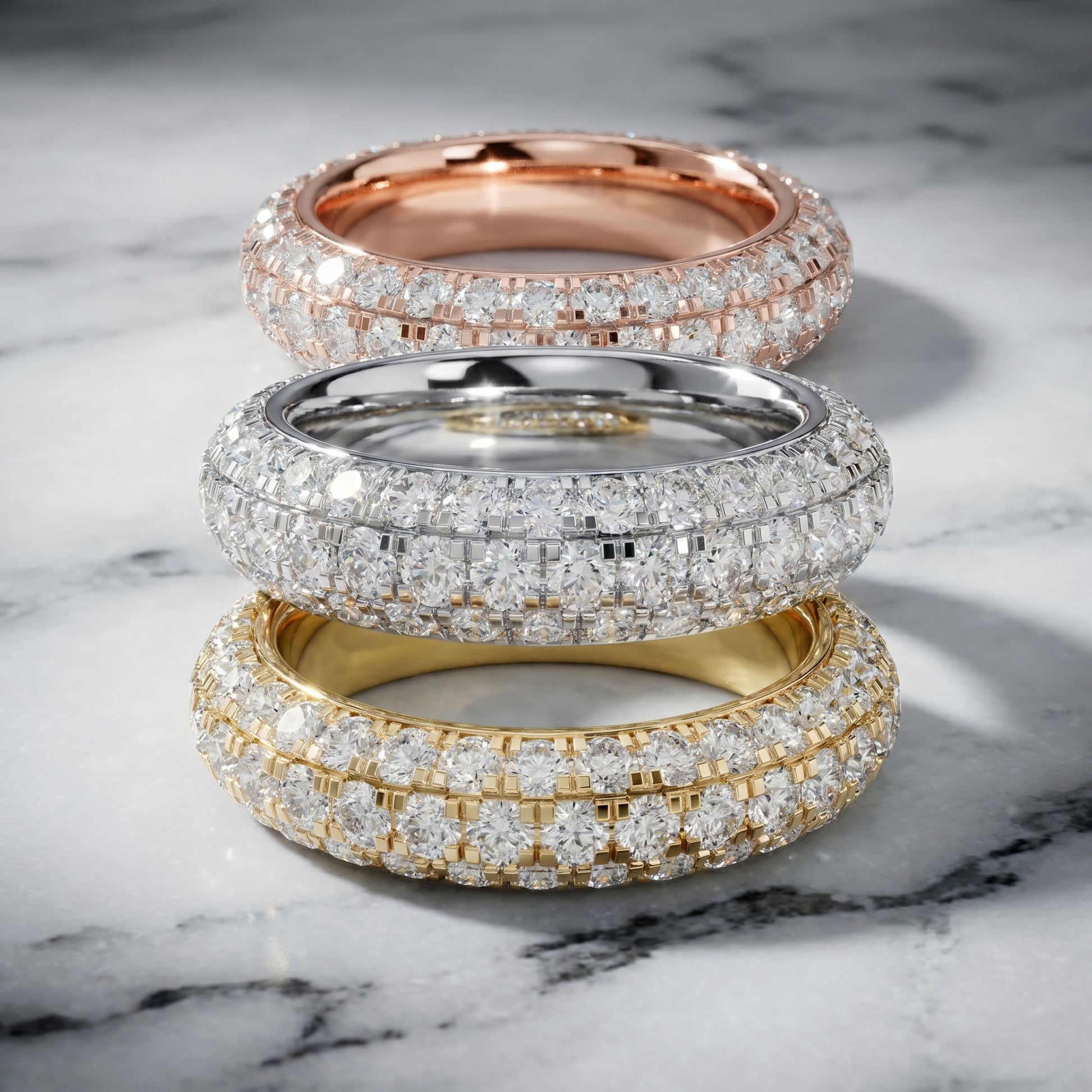 Round Cut Lab Grown Diamond Ring in Yellow Gold