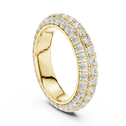 Round Cut Lab Grown Diamond Ring in Yellow Gold