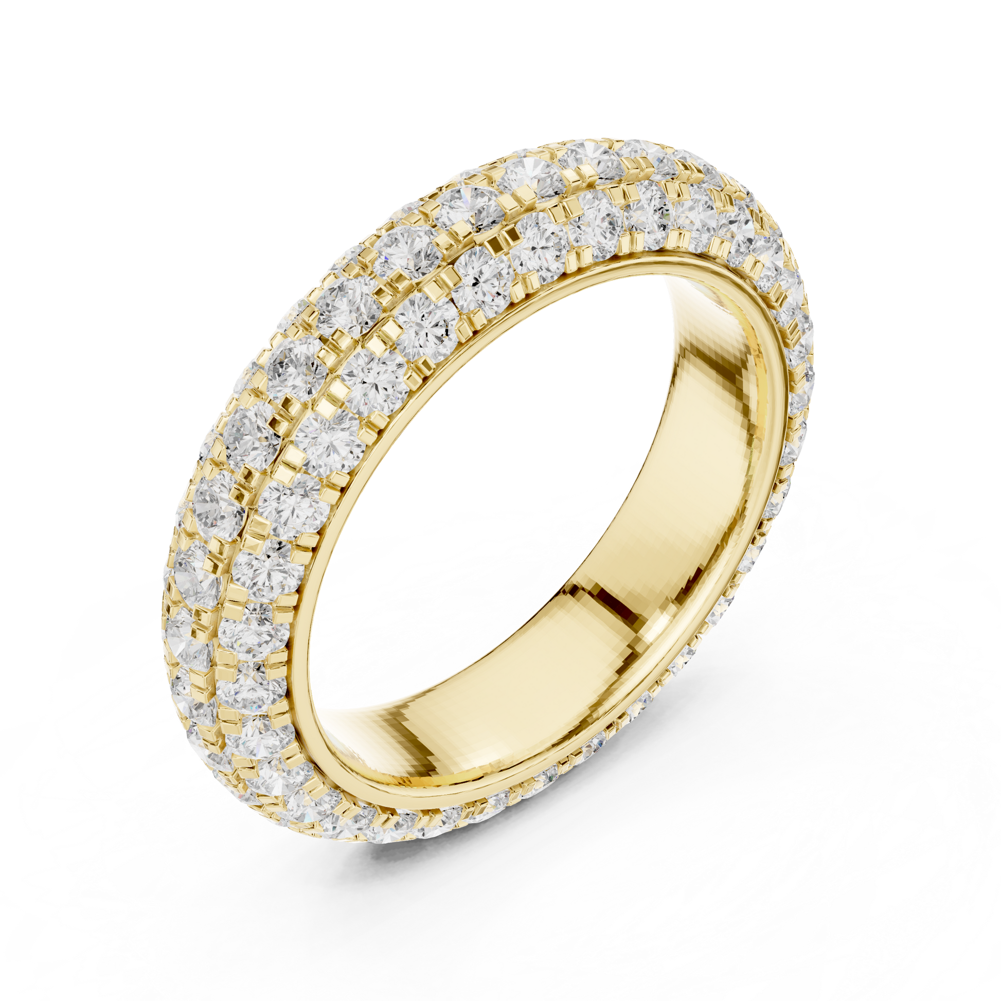 Round Cut Lab Grown Diamond Ring in Yellow Gold