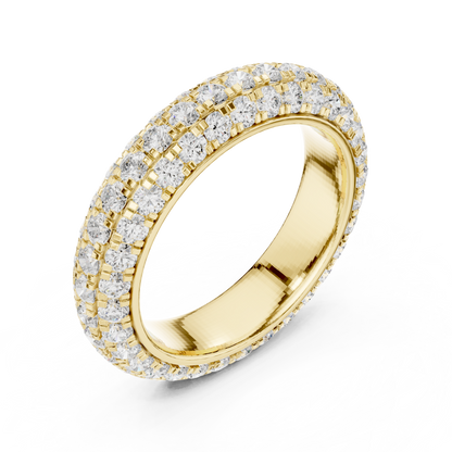 Round Cut Lab Grown Diamond Ring in Yellow Gold