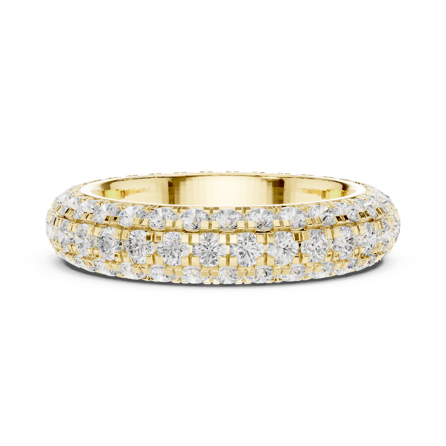 Round Cut Lab Grown Diamond Ring in Yellow Gold